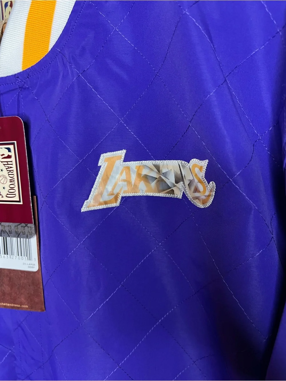 Lakers Mitchell & Ness Hardwood Classics 75th Anniversary Warmup Jacket Size XXL